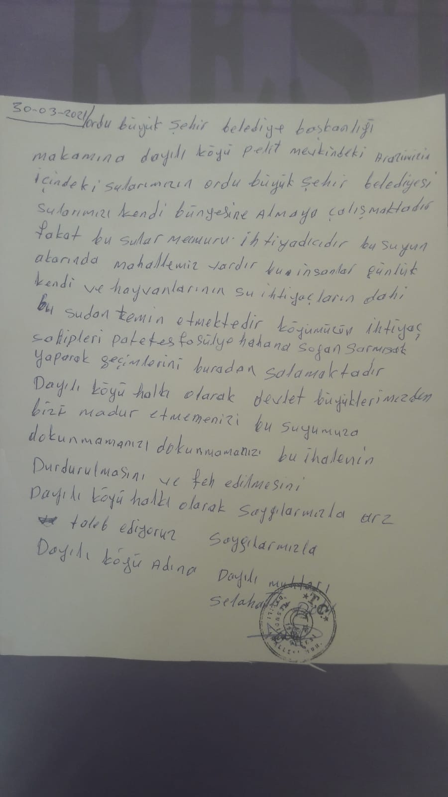 DAYILILILAR “İÇMEYE SUYUMUZ YOKKEN KİMSEYE SUYUMUZU VERMEYİZ"