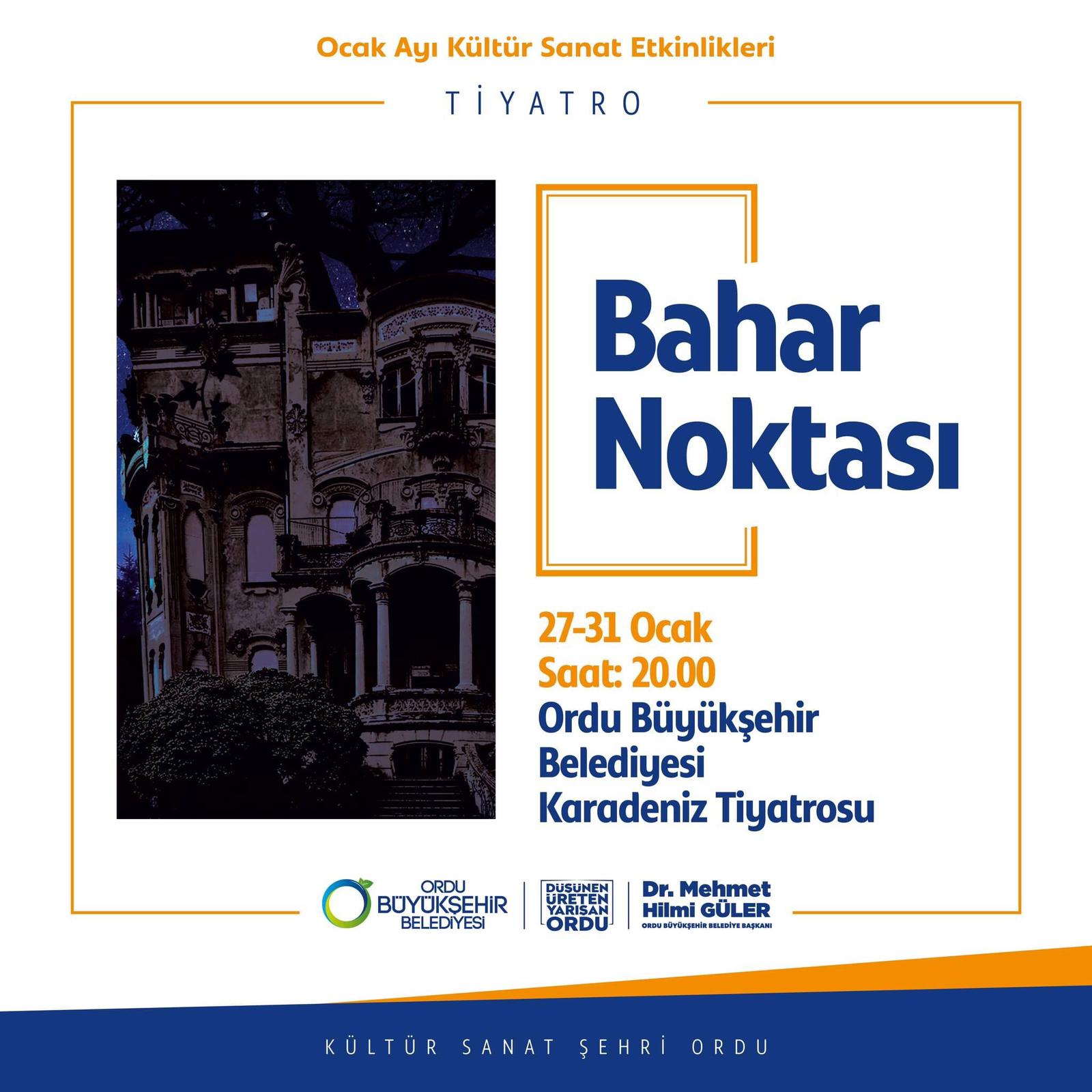 ORDU BÜYÜKŞEHİR BELEDİYESİ'NDEN OCAK'TA 4 OYUN DAHA