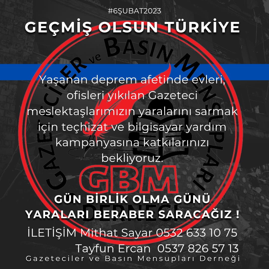 Gazeteciler ve Basın Mensupları Derneği, Depremzede Basın Mensupları İçin Kolları Sıvadı